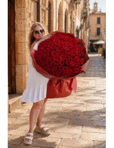 Monobouquet de Rosas Rojas XXL (100 a 501) | Mallorca