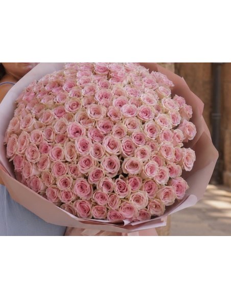 XXL Pink Roses Monobouquet (100 to 501) | Mallorca