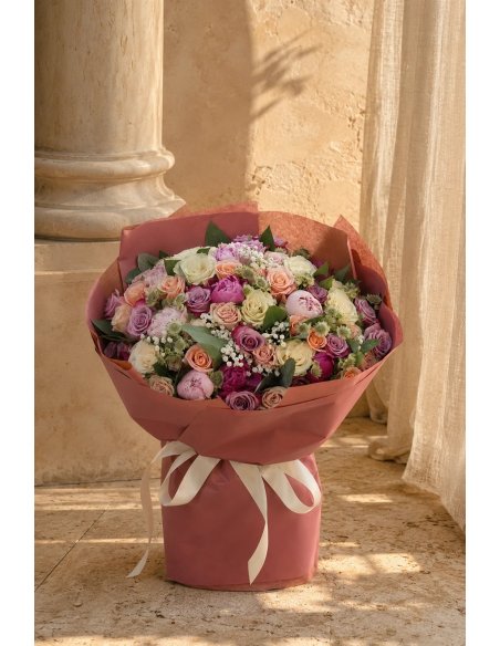 Ramo Variado de Rosas XXL | Ramo Pastel en Mallorca