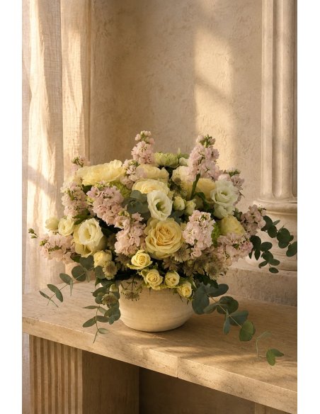 Ceramic Flower Arrangement | Roses & Stock in Mallorca
