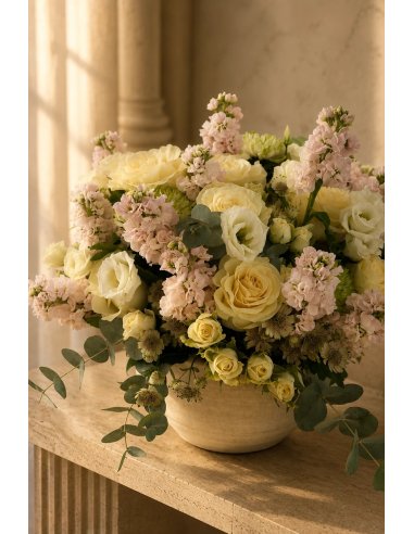 Ceramic Flower Arrangement | Roses & Stock in Mallorca